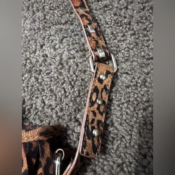 Steve Madden Leopard Print Fringe Shoulder Bag - Picture 6 of 14